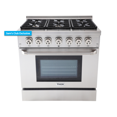 36" ThorKitchen 5.2 Cu. Ft. Professional Dual Fuel Range In Stainless Steel - TKD3601U