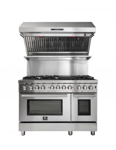 48" Forno Gas Range with 240V Electric Oven Dual Fuel Free-Standing Pro-Style Range - FFSGS6188-48