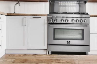 36" Forno Gas Range with Electric Oven Dual Fuel Free-Standing Pro-Style Range - FFSGS6188-36