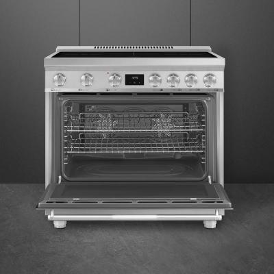 36" SMEG Freestanding Professional Induction Range in Stainless Steel - SPR36UIMX