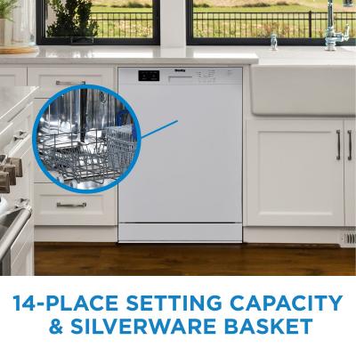 24″ Danby Wide Built-in Dishwasher in White - DDW2400EW