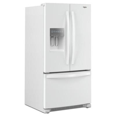 36" Whirlpool 25.2 Cu. Ft. French Door Bottom Mount Refrigerator in White - WRFF3436RW