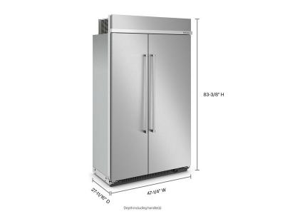 48" KitchenAid 30 Cu. Ft. Built-In Side-by-Side Refrigerator with PrintShield Finish - KBSN708MPS