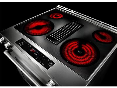 30" KitchenAid 6.4 Cu. Ft. 4-Element Electric Downdraft Front Control Range - KSEG950ESS