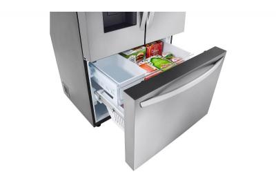 36" LG 26 Cu. Ft. French 3 Door Counter-Depth MAX Refrigerator with Ice and Water Dispenser - LCFC26XSS