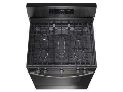 30" Frigidaire Gas Range with Air Fry in Black Stainless Steel - FCRG3083AD