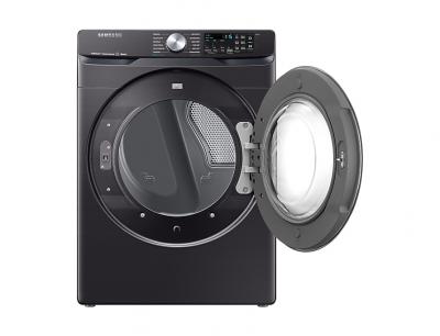 27" Samsung 7.5 Cu. Ft. Smart Electric Dryer With Steam Sanitize In Black Stainless Steel - DVE45R6300V