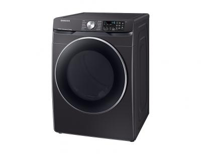 27" Samsung 7.5 Cu. Ft. Smart Electric Dryer With Steam Sanitize In Black Stainless Steel - DVE45R6300V