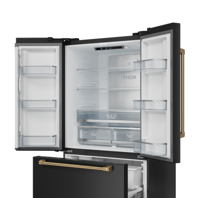 36" ThorKitchen Gordon Ramsay Series French Door Refrigerator With Handles in Black/Bronze - RF3621CTD00-BRZ