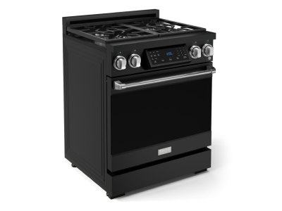 ThorKitchen GR Series Professional LP Range with Tilt Panel Touch Control in Matte Black/Stainless Steel - RSG30BLP-SS