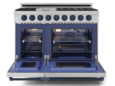 Thorkitchen Gordon Ramsay Series Professional Gas Range with Pro-Style Knobs in Stainless Steel/Blue - RSG48E-BLU