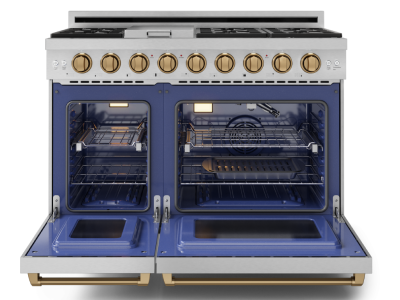 Thorkitchen Gordon Ramsay Series Professional Gas Range with Pro-Style Knobs in Stainless Steel/Bronze - RSG48E-BRZ