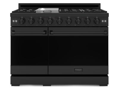 Thorkitchen Gordon Ramsay Series Professional Gas Range with Pro-Style Knobs in Black - RSG48EB