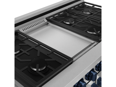 Thorkitchen Gordon Ramsay Series Professional LP Range with Pro-Style Knobs in Stainless Steel/Blue - RSG48ELP-BLU