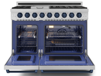 Thorkitchen Gordon Ramsay Series Professional LP Range with Pro-Style Knobs in Stainless Steel/Blue - RSG48ELP-BLU