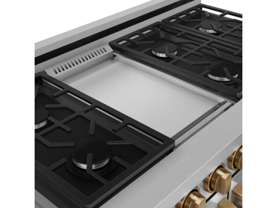 Thorkitchen Gordon Ramsay Series Professional LP Range with Pro-Style Knobs in Stainless Steel/Bronze - RSG48ELP-BRZ