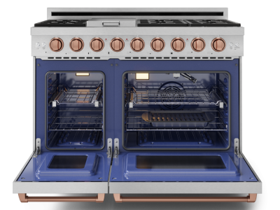 Thorkitchen Gordon Ramsay Series Professional LP Range with Pro-Style Knobs in Stainless Steel/Rose Gold - RSG48ELP-RSG