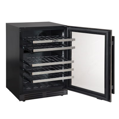 24" Marathon Built-in Dual Zone Wine Cooler in Black Steel - MWC56-DBLS