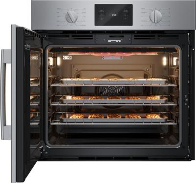 30" Bosch 500 Series Single Wall Oven Left SideOpening Door in Stainless Steel - HBL5455LUC