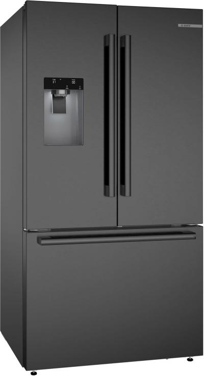 36" Bosch 500 Series French Door Bottom Mount Refrigerator in Black Stainless Steel - B36FD52SNB