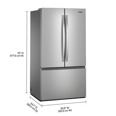 36" Whirlpool French Door Refrigerator with Ice Maker - WRFF3136SZ